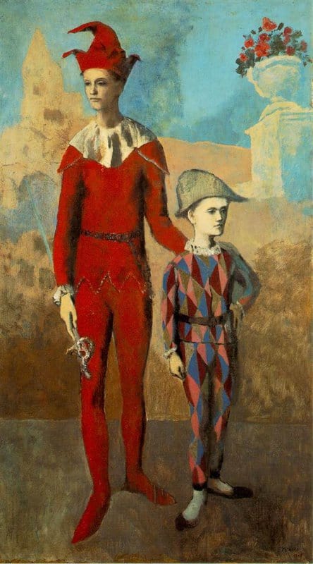 Picasso: Acrobat and Young Harlequin premium reproduction