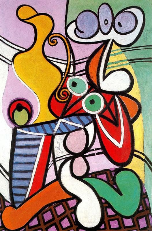 Picasso: Dynamic Still Life on Pedestal premium reproduction