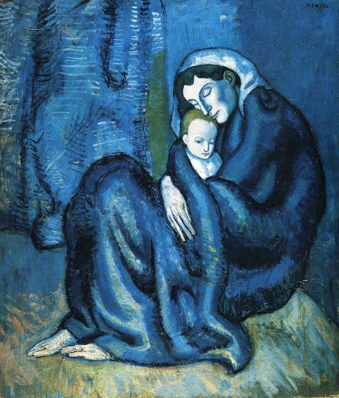 Picasso Mother and Child - Blue Period Masterpiece premium reproduction