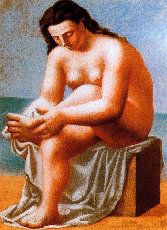 Picasso's Seated Nude Drying Her Feet - Art Analysis premium reproduction