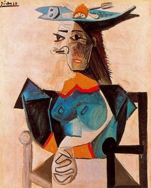 Picasso: Seated Woman With Fish wall art