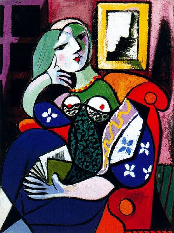 Picasso's Woman With Book premium reproduction