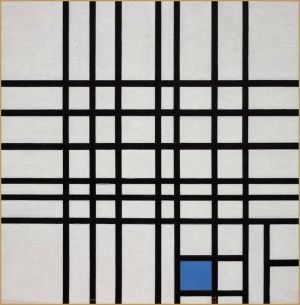 Piet Mondrian: Composition 12 with Blue wall art