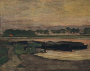 Piet Mondrian's Evening Landscape at Ouderkerkerdijk, 1906-07 wall art