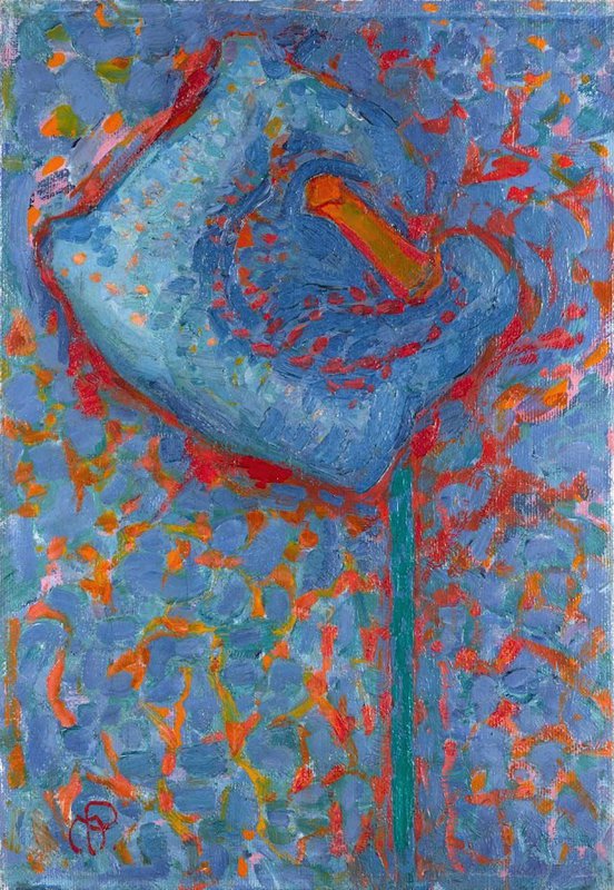 Piet Mondrian: Arum Lily Blue Flower (1908-09) premium reproduction