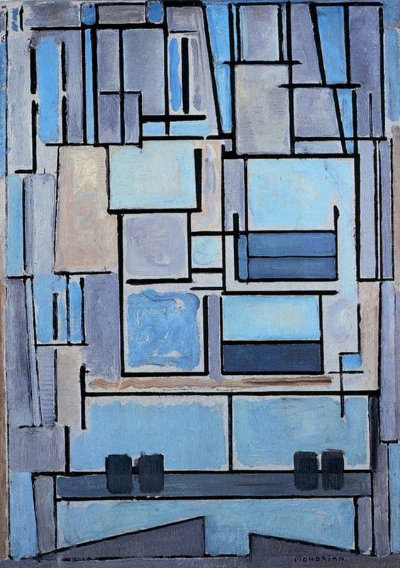 Piet Mondrian: Composition No. 9 (1913-14) premium reproduction