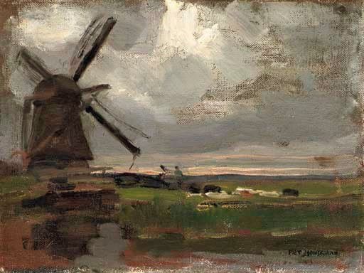Piet Mondrian: Molen Aan T Gein, Circa 1905 premium reproduction