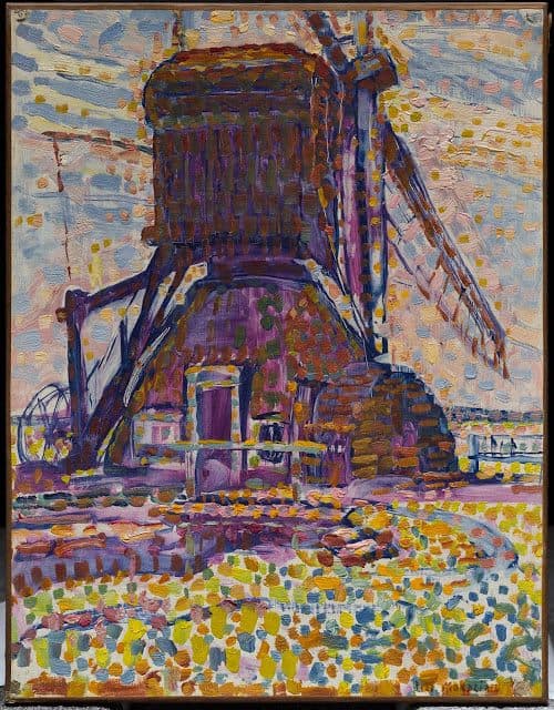 Piet Mondrian: The Winkel Mill, Pointillist Style, 1908 premium reproduction