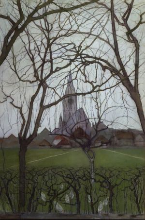 Piet Mondrian's Early Work: Village Church, c. 1898 wall art