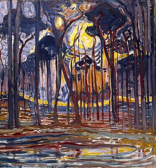 Piet Mondrian: Wood Near Oele, 1908 premium reproduction