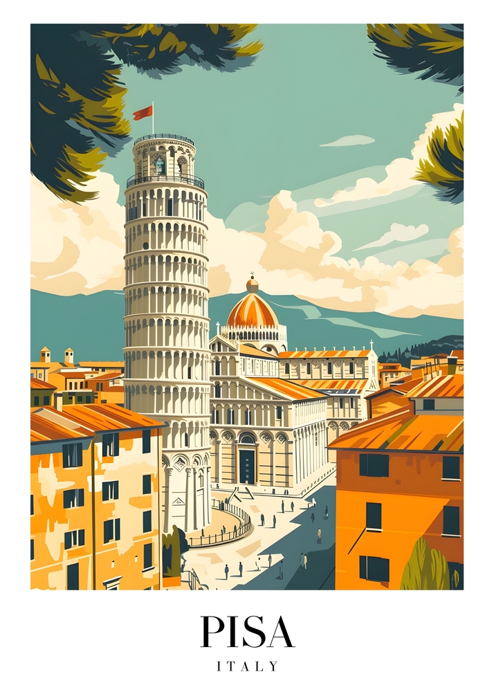 Leaning Tower of Pisa – Iconic Italian Landmark premium reproduction