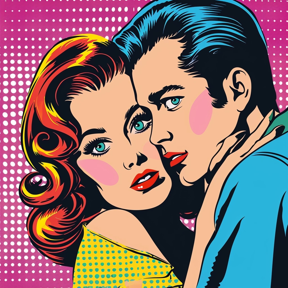 Vibrant Pop Art Romance premium reproduction