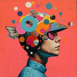 Chromatic Reverie: The Surreal Visage wall art