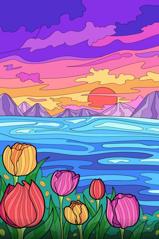 Vibrant Horizons: A Pop Art Perspective premium reproduction