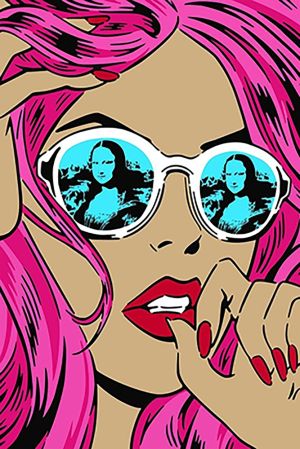 Vibrant Pop Art with Mona Lisa Reflections wall art