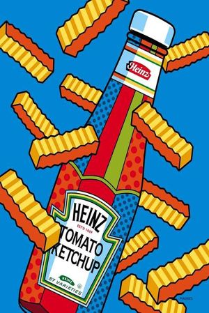 Vibrant Pop Art: Heinz Ketchup & Fries wall art