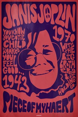 Janis Joplin Pop Art Tribute - Piece of My Heart wall art