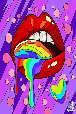 Vibrant Expression: Rainbow Lips Unleashed wall art