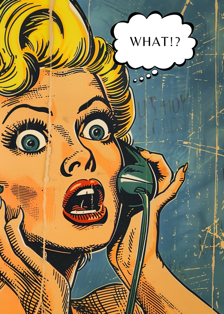 Vibrant Pop Art: Expressive Telephone Shock premium reproduction