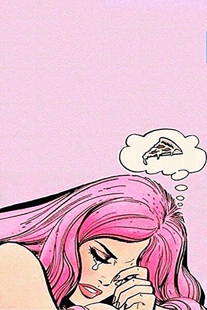 Pop Art Emotions: Teardrops and Pizza Dreams premium reproduction