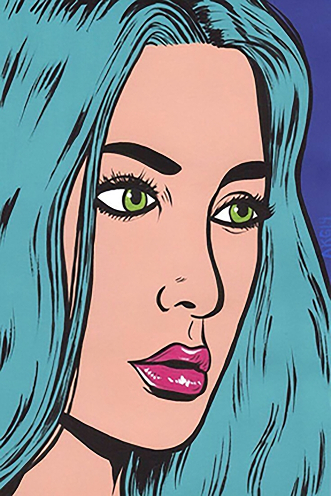 Vivid Expression in Pop Art Portrait premium reproduction