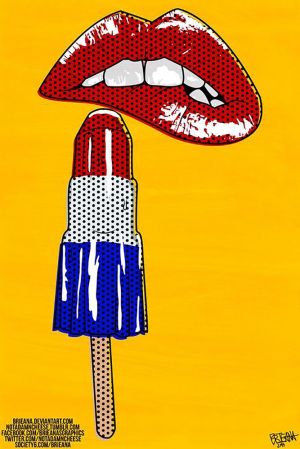 Retro Lips and Popsicle Pop Art wall art