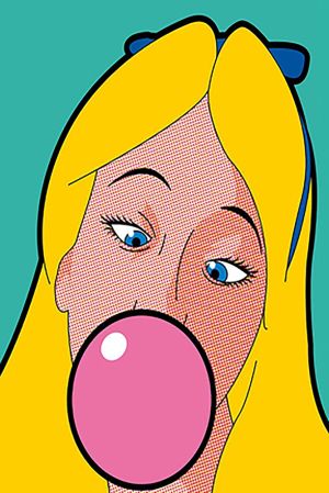 Vibrant Pop Art: Girl with Bubblegum wall art