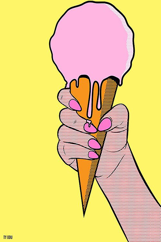 Vibrant Pop Art Ice Cream by Ty Odu premium reproduction