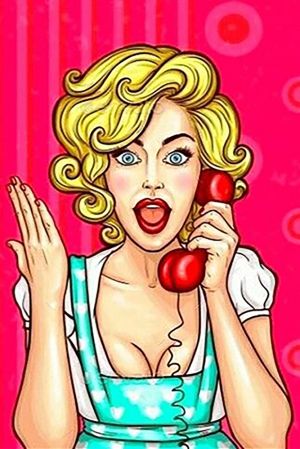 Surprised Woman on the Telephone - Pop Art Style wall art