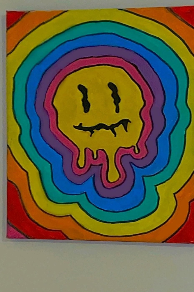 Vibrant Melting Smiley - Pop Art premium reproduction