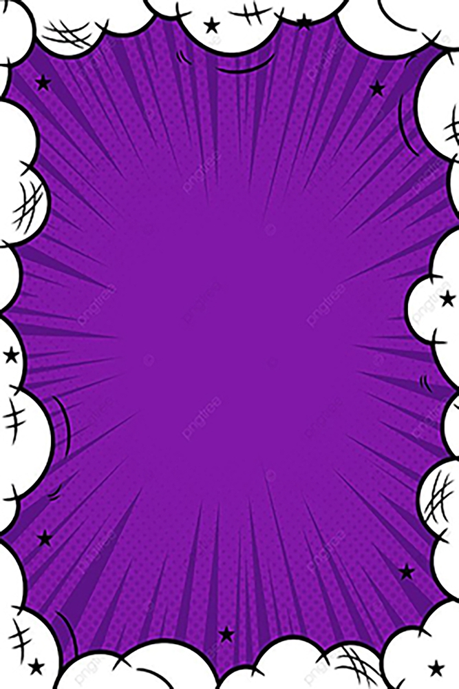 Vibrant Comic Burst in Purple premium reproduction