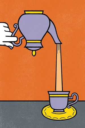 Surreal Teapot Overflow - A Pop Art Exploration wall art