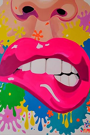 Vibrant Pop Art Lips: A Colorful Explosion wall art