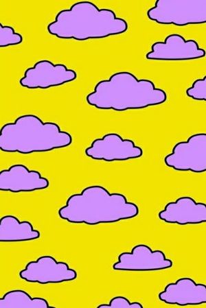 Vibrant Pop Art Clouds on Yellow wall art