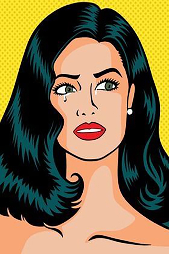 Emotional Portrait in Pop Art Style premium reproduction