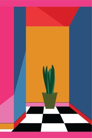 Vibrant Corridor: Pop Art Geometry wall art