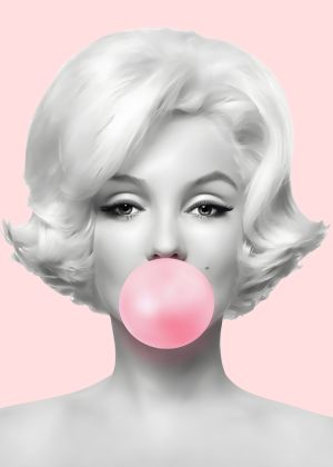 Iconic Pop Art Portrait with Bubblegum wall art