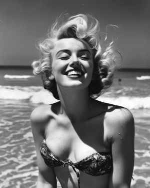 Vintage Beach Bliss in Black and White wall art