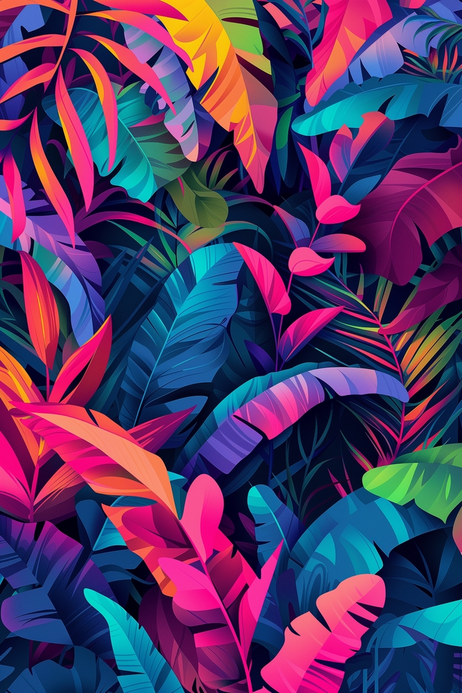 Vibrant Tropics: A Pop Art Jungle premium reproduction