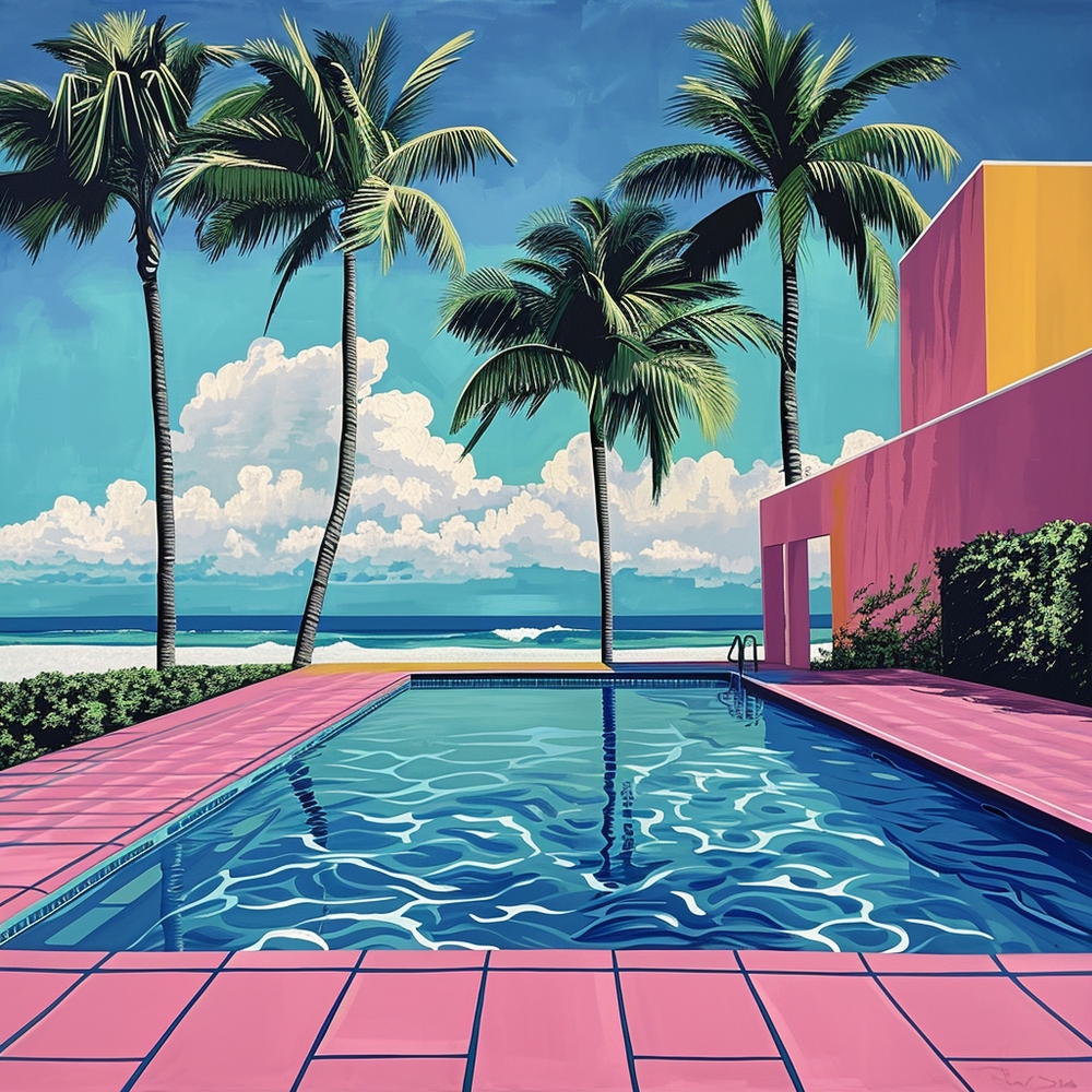 Tropical Oasis in Pop Art premium reproduction