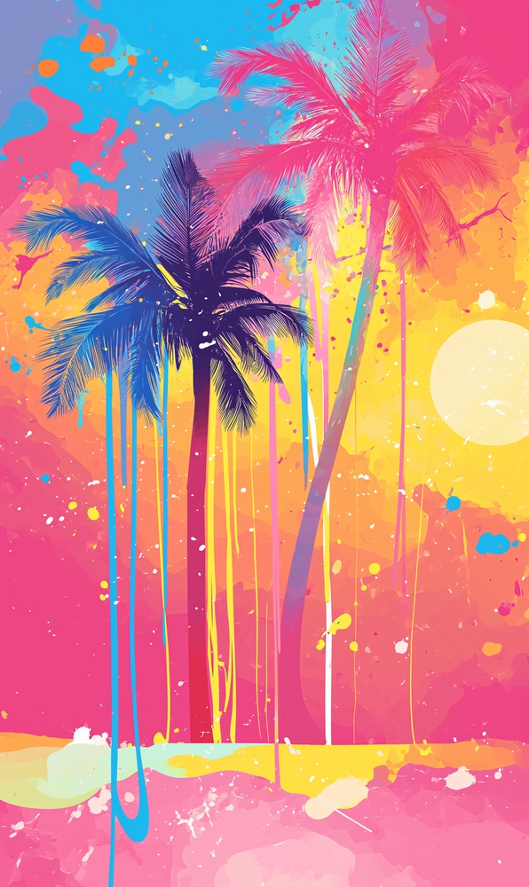 Vibrant Tropical Pop Art premium reproduction