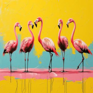 Vivid Flamingos: A Pop Art Exploration wall art