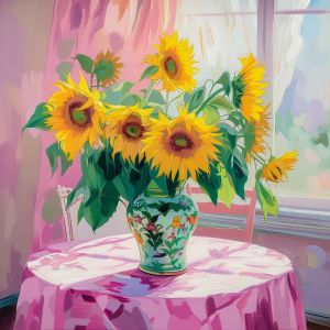 Vibrant Sunflowers in Pop Art Style wall art