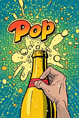 Explosive Pop Art: Vibrant Bottle Celebration wall art