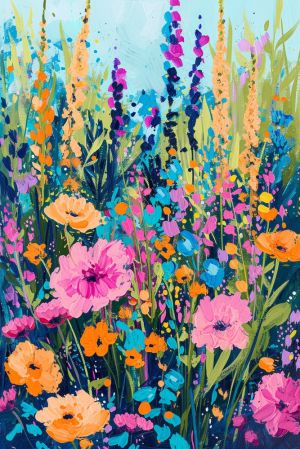 Vibrant Floral Symphony wall art