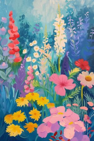 Vibrant Floral Fantasy wall art