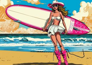 Vibrant Surf Style - Pop Art Beach Scene wall art