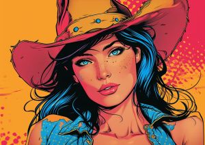 Cowgirl Vibrance: A Pop Art Tribute wall art
