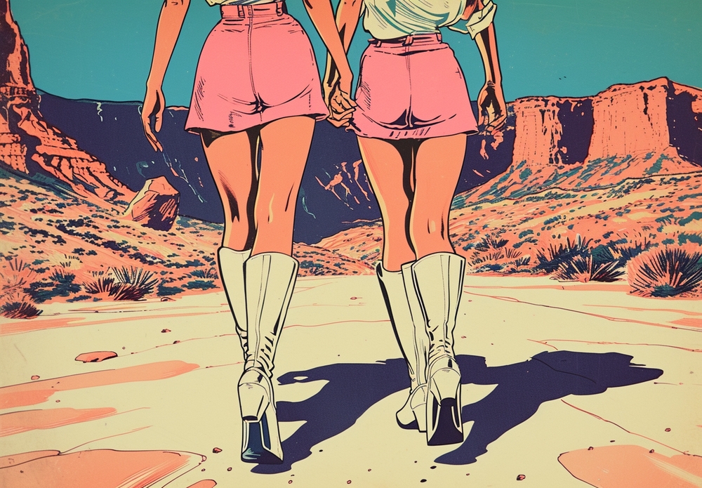 Desert Wanderlust: Pop Art Exploration premium reproduction