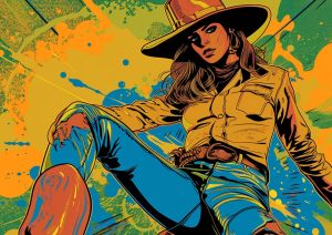 Vibrant Pop Art Cowboy Aesthetic wall art